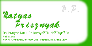 matyas prisznyak business card